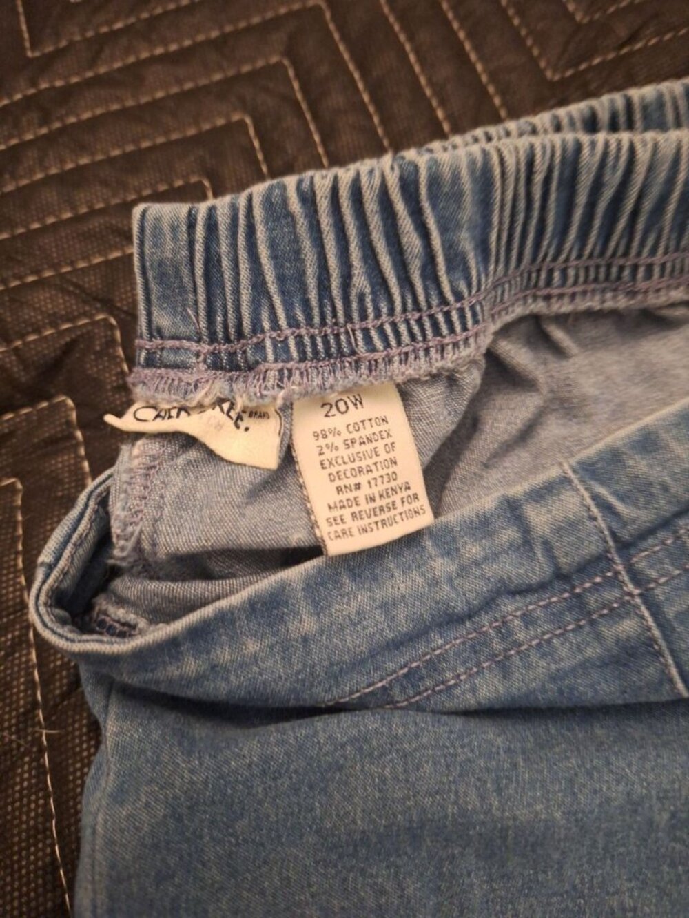 Vintage 90s Embroidered Floral High-Waisted Denim Jeans 20w - Picture 2 of 3